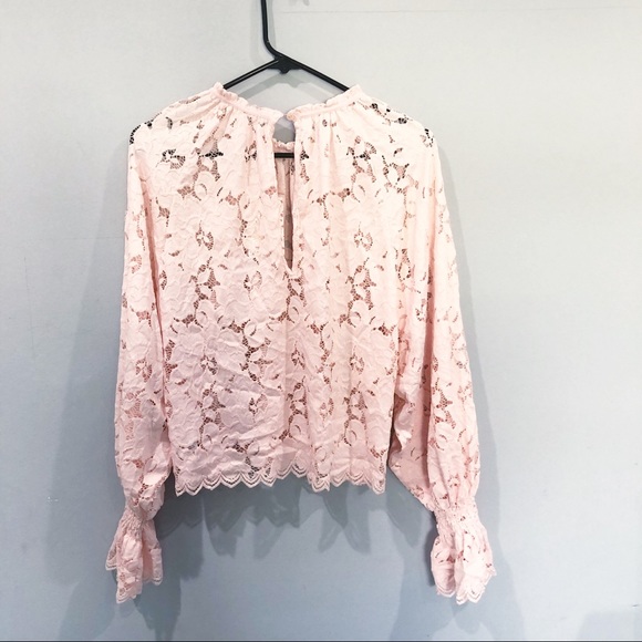 NWT Free People blush pink Olivia Lace Top - Picture 9 of 10
